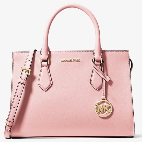 Michael Kors Sheila Medium Satchel Bag Powder Blush - Picture 1 of 9